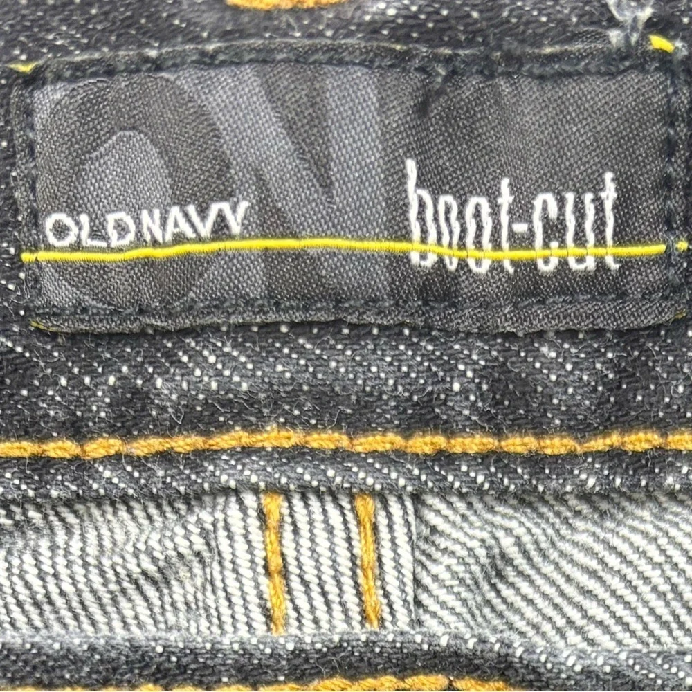 Old Navy Boys Husky Black Denim Adjustable Waist Tabs Bootcut Jeans